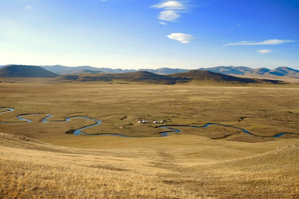 De steppe van Mongolië